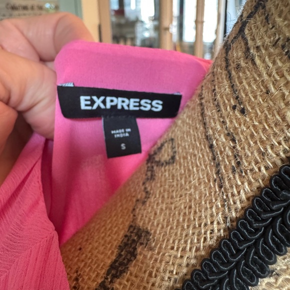 Express Vibrant Pink Wrap Blouse - Picture 6 of 7